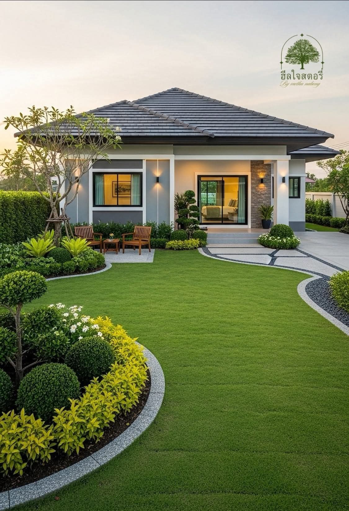 màu sơn nhà đẹp 2026 trắng sứ kết hợp xám